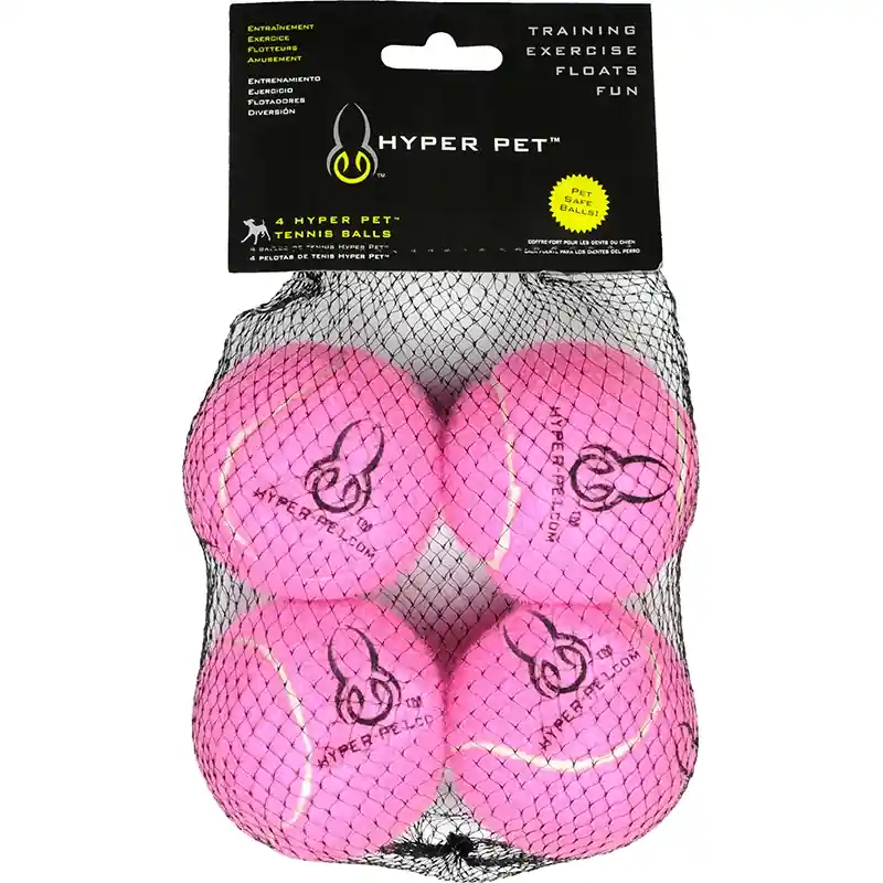 Hyper Pet Pink Tennis Balls - 4pk