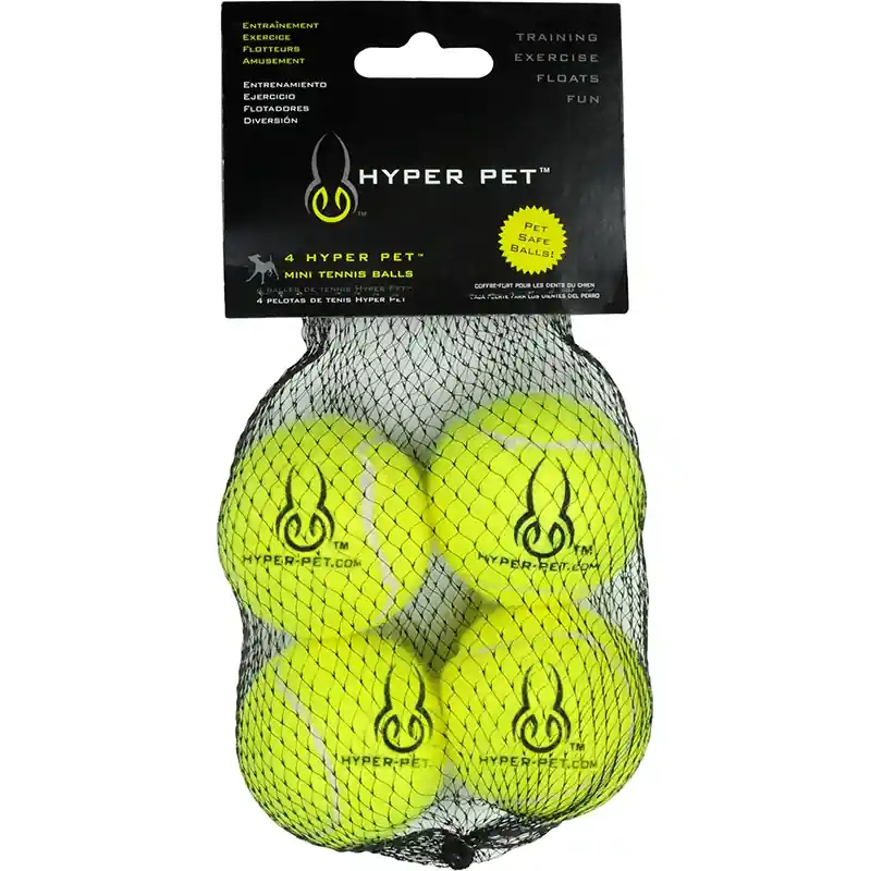 Hyper Pet Green Mini Tennis Balls - 4pk