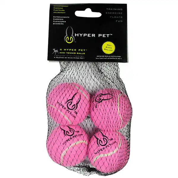 Hyper Pet Pink Mini Tennis Balls - 4pk