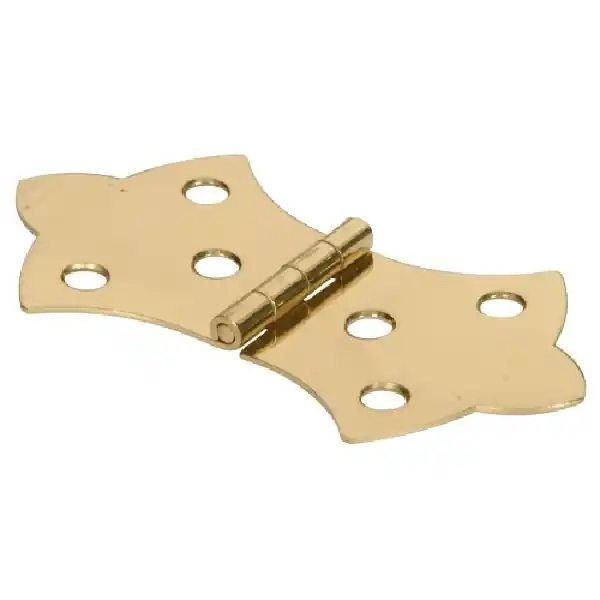 Hillman 1-11/16" x 3-1/16" Solid Brass/Bright Brass Decorative Hinges 2PCS