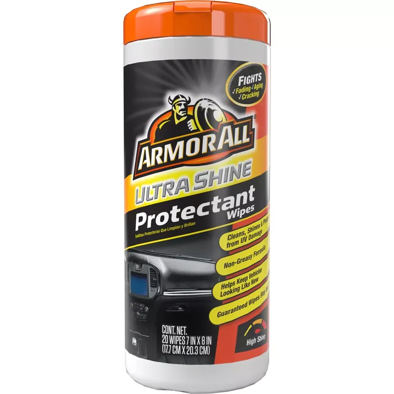 Armor All Ultra Shine Protectant Wipes Automotive Protector 20ct