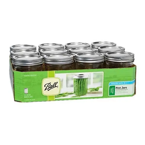 Ball 16oz Pint Wide Mouth Mason Jars 12-Count