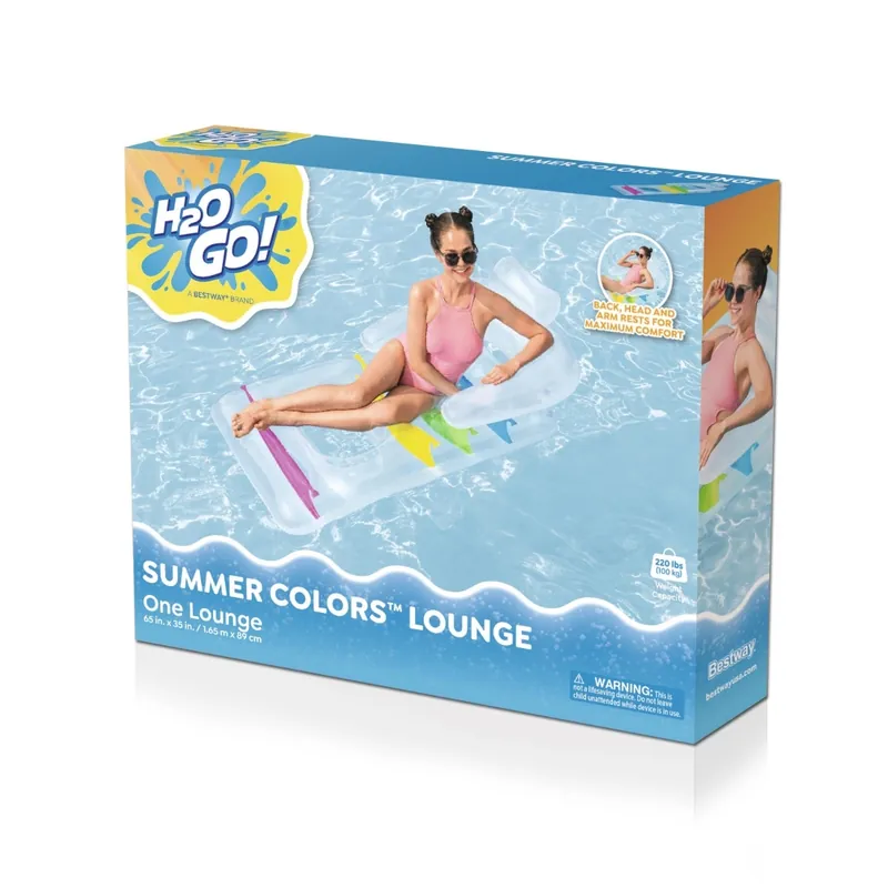 H2OGO! Summer Colors Inflatable Pool Lounge