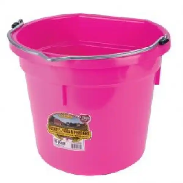 Little Giant Flat Back Plastic Bucket 20 Quart Hot Pink PF20FB