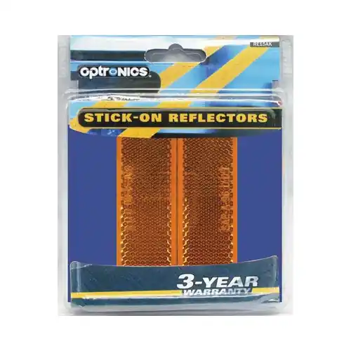 Optronics Thinline Self Adhesive/Screw Mount Yellow Reflectors RE15AK