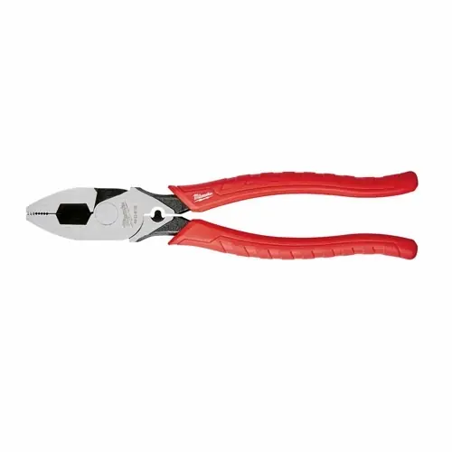 Milwaukee 48-22-6100 Lineman‘s Plier with Crimper, 1.77 in Cutting, Silver Jaw, Red Handle