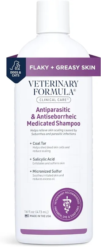 Veterinary Formula Clinical Care Antiparasitic & Antiseborrheic Medicated Dog Shampoo - 16oz