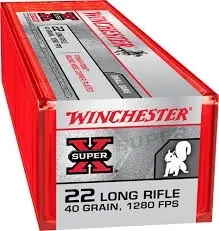 Winchester Super-X High Velocity Power Point Plated Lead Hollow Point .22LR Rimfire Ammunition