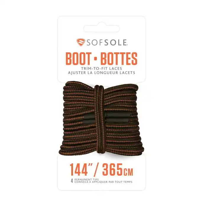 Sof Sole 144" Trim to Fit Brown & Black Boot Lace