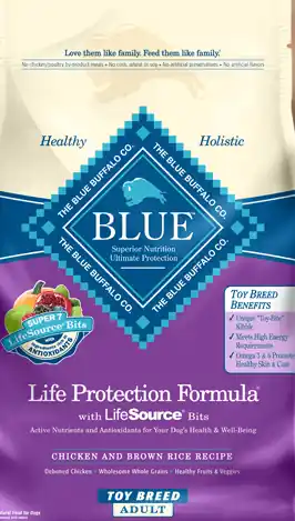 Blue Buffalo Toy Breed Life Protection Formula Chicken & Brown Rice Adult Dog Food - 4 Lbs.
