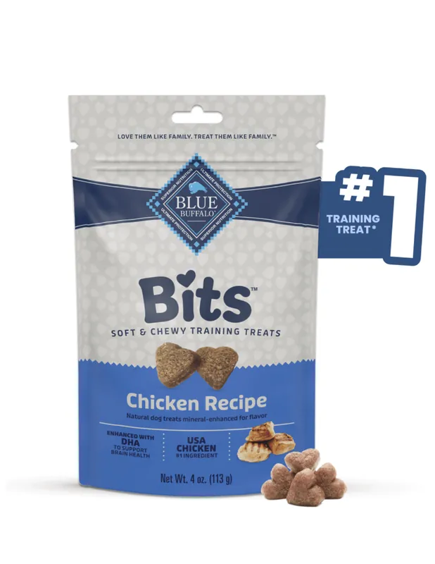 Blue Buffalo Bits Soft Training Dog Treats Tasty Chicken Recipe 4 oz