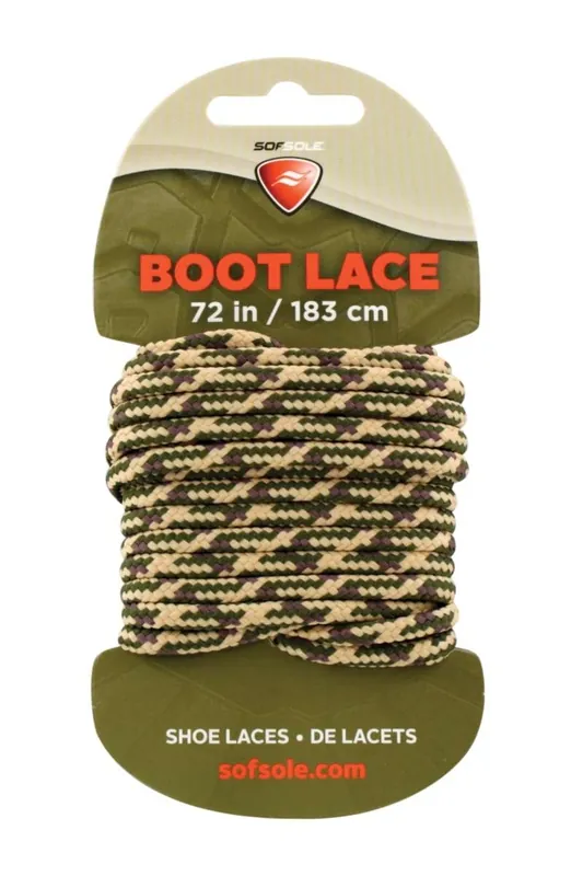 Sof Sole 72" Waxed Tan Camo Boot Laces