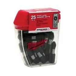 Milwaukee 2 Phillips SHOCKWAVE™ 1" Insert Bit Contractor Pack