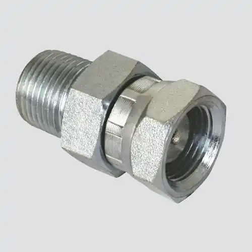 Apache 1/2" Male Pipe Thread x 1/2" Female Pipe Thread Swivel with 1/16" Restrictor Hydraulic Adapter