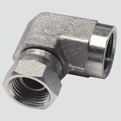 Apache Style 1502 3/8" Female Pipe Thread x 3/8" Female Pipe Thread 90° Swivel Hydraulic Adapter