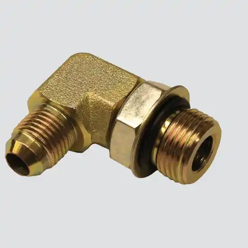 Apache Style 6801 1/2" Male JIC x 1/2" Male O-ring Boss 90° Hydraulic Adapter