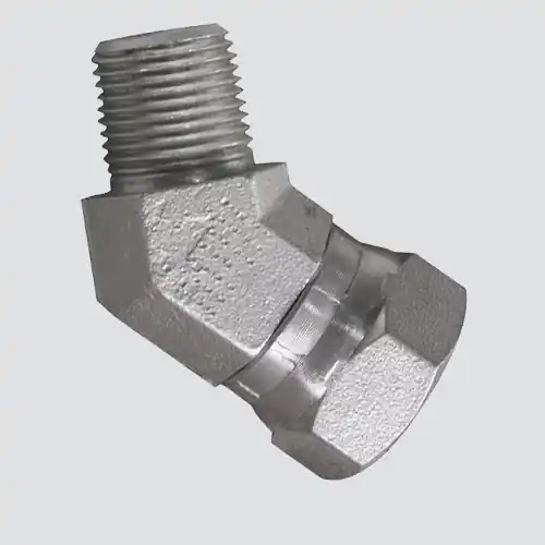 Apache Style 1503 3/8" Male Pipe Thread x 3/8" Female Pipe Thread 45° Swivel Hydraulic Adapter