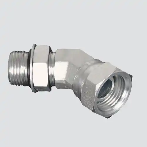 Apache Style 6902 3/8" Male O-ring Boss x 3/8" Female Pipe Thread 45° Swivel Hydraulic Adapter