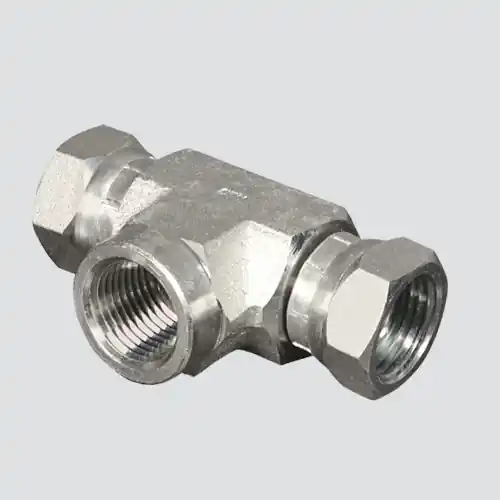 Apache Style 1602 3/8" Female Pipe Thread x 3/8" Female Pipe Thread Swivel Hydraulic Tee Adapter
