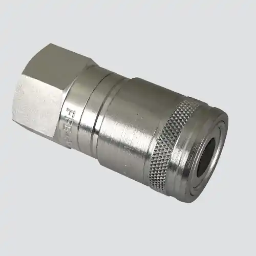 Apache 1/2" Female Pipe Thread x 3/8" Body Flat Face Quick Disconnect Skid Steer Coupler (FFE495-4)
