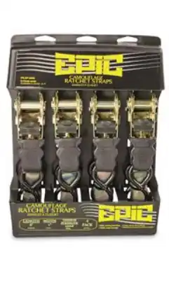 Epic 4pk Camo Ratchet Straps 1" x 8‘