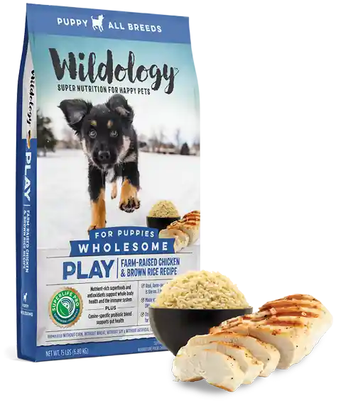 Wildology Play Chicken & Rice Puppy Dog Food 15lb