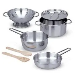 Melissa & Doug Let‘s Play House! Stainless Steel Pots & Pans Play Set