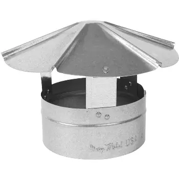 Gray Metal 6" Galvanized Roof Cap