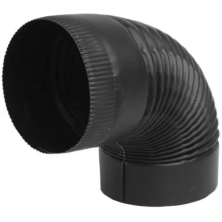 Gray Metal 6" Snaplock Black 24ga Stovepipe Elbow 6-24-602C