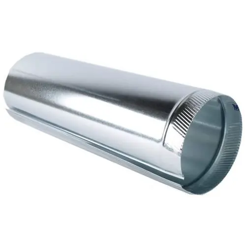 Gray Metal 8"x24" Galvanized 26ga Stove Vent Pipe 8-26-300
