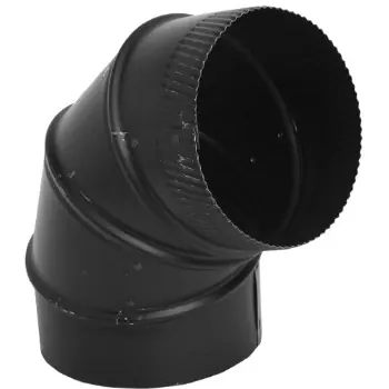 Gray Metal 24ga Black 6" 90 Degree Adjustable Stove Pipe Elbow 6-24-602