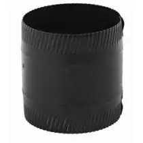 Gray Metal 6" Black Stovepipe Coupler for Ductwork 6x6-606