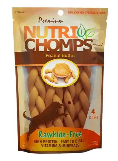 Nutri Chomps 6" Peanut Butter Braid 4 Ct.