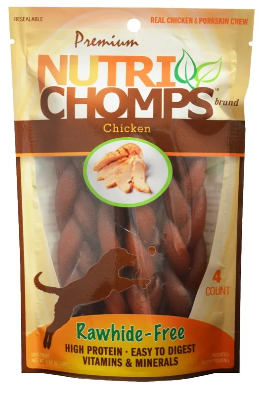 Nutri Chomps 6" Braid Chicken Flavor 4 Ct.