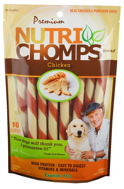 Nutri Chomps Mini Twist Chicken Flavor 10 Ct.