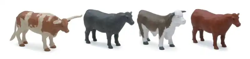 New Ray Ranch Cow 4 Piece Set SS-05526