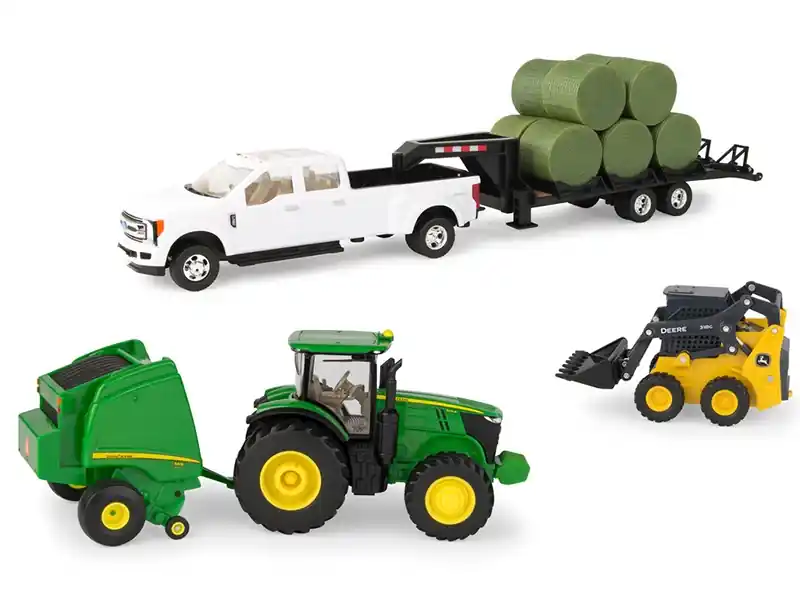 Ertl John Deere 1 32 Scale Round Hay Baling Set 46771