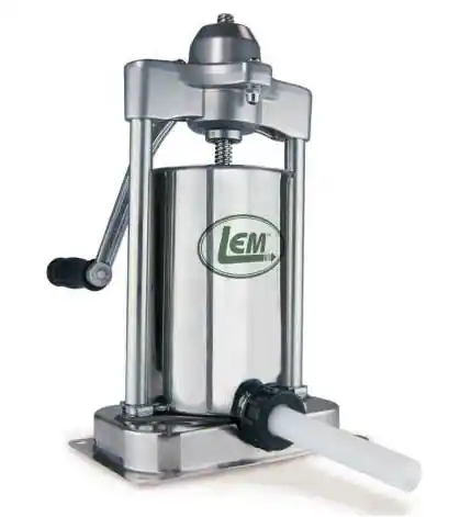 LEM Mighty Bite Stainless Steel Vertical Sausage Stuffer - 5lbs.