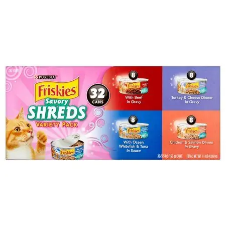 Friskies Savory Shreds Variety Pack Canned Cat Food- 32 Ct.