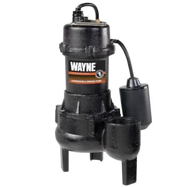 Wayne 1/2HP Cast Iron Sewage Pump with Tether Float Switch RPP50