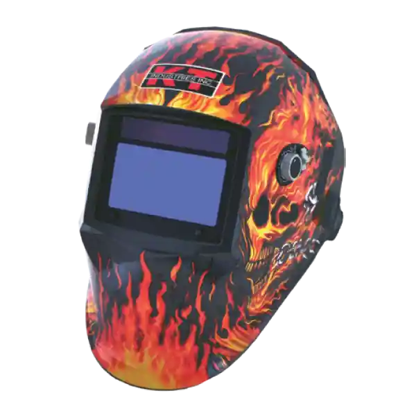 KT Industries Flaming Skull Auto Darkening Welding Helmet