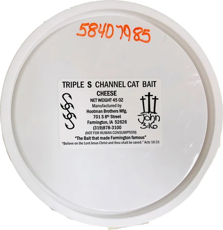 Triple S Channel Catfish Bait Cheese Flavor 45 oz Tub