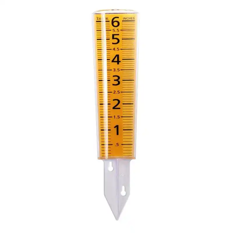 Taylor 2702 Rain Gauge, 5 in Measuring, Polycarbonate
