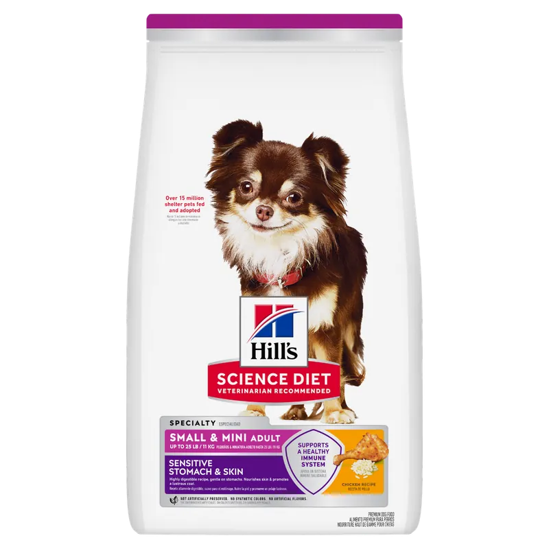 Hill‘s Science Diet Adult Sensitive Stomach & Skin Small & Mini Chicken Recipe Dog Food 4lbs
