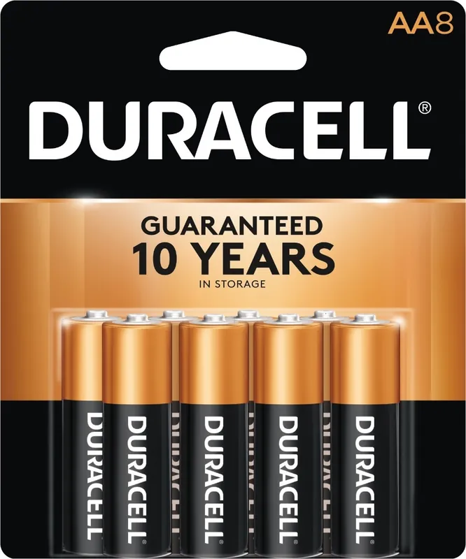 Duracell Coppertop AA Batteries, Alkaline, 8 Pack