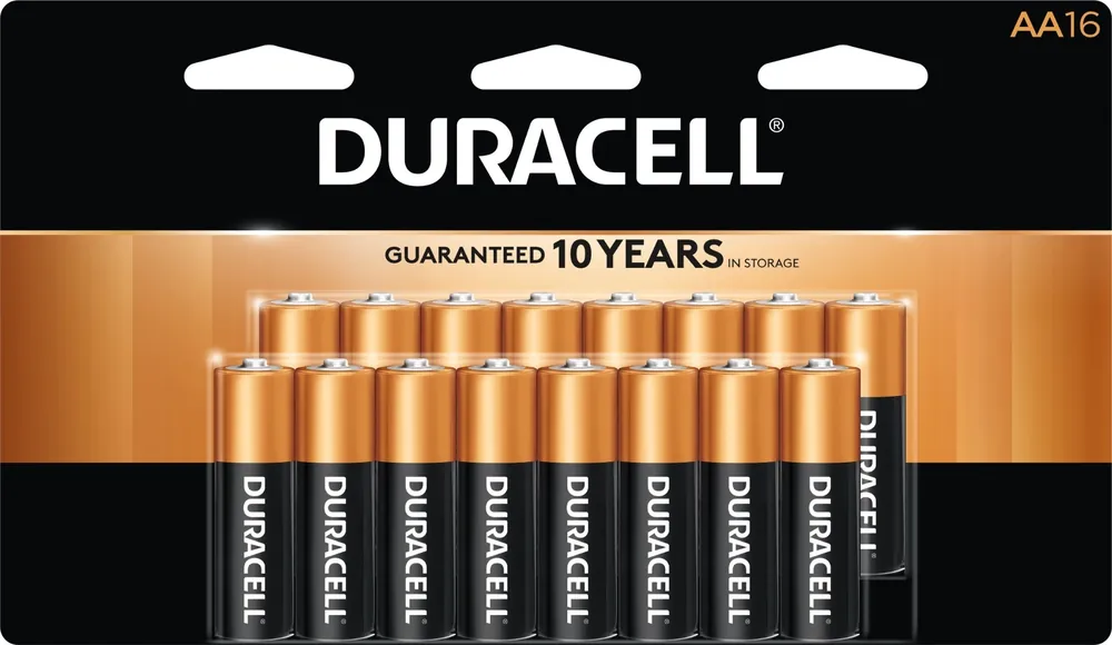 Duracell Coppertop AA Batteries, Alkaline, 16 Pack