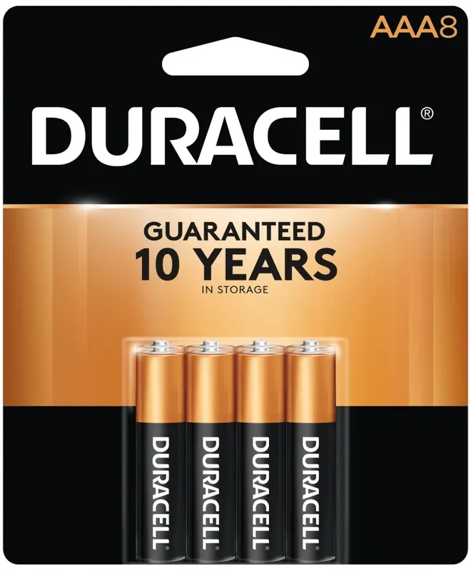 Duracell Coppertop AAA Batteries, Alkaline, 8 Pack