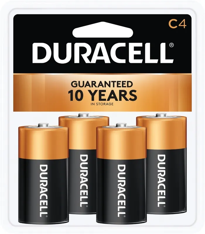 Duracell Coppertop C Batteries, Alkaline, 4 Count