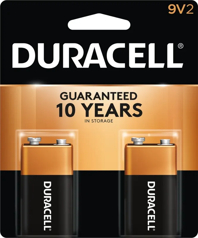 Duracell Coppertop 9V Batteries, Alkaline, 2 Count