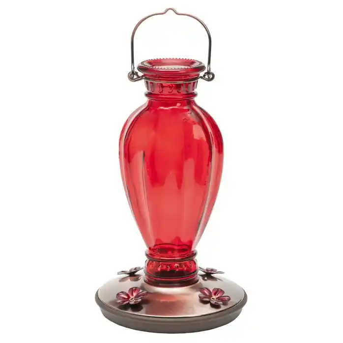 Perky-Pet® Daisy Vase Vintage Glass Hummingbird Feeder